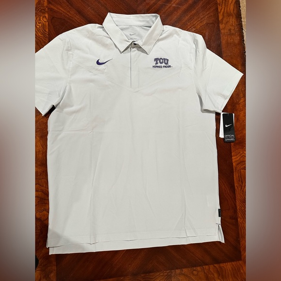 NWT Nike Dri-Fit mens coach ss polo shirt sleeve‎ shirt size XL TCU Horned Frogs - Picture 1 of 13